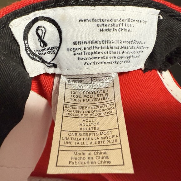 FIFA World Cup Qatar 2022 Germany Snapback Hat Mens Red Black Official Licensed - Picture 10 of 12
